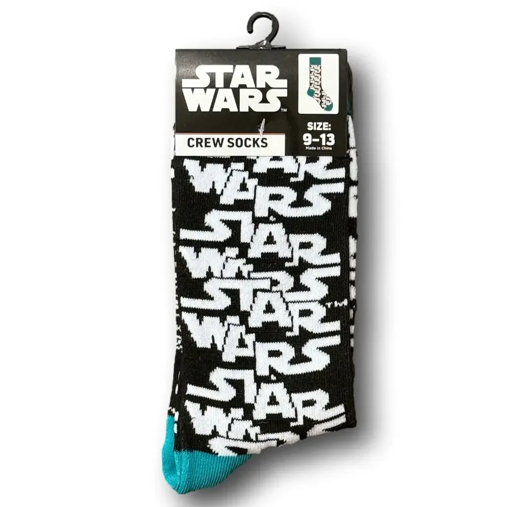 3/$20 Star Wars Logo Funny Novelty Crew Socks - NWT
